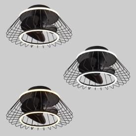 Ventilador de techo ALEMAR Malabo Negro Luz LED Ø50 cm