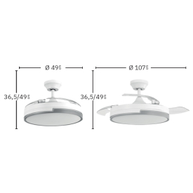 Ventilador Olimpia Fabrilamp Blanco Madera - Motor DC Ø107cm