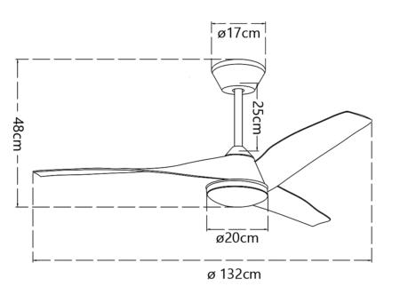 medidas de ventilador Papua ALEMAR Ref 16046