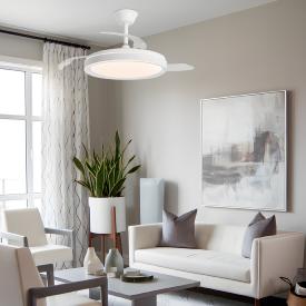 Ventilador retractil ALEMAR Samana Blanco Luz LED Ø50-107 cm