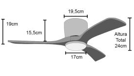 Ventilador CASTULO SUNACA - Motor DC. luz LED 132cm Ø.