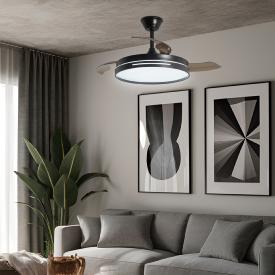 Ventilador retractil ALEMAR Togo Negro Luz LED Ø50-107 cm