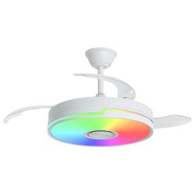 Ventilador Musical ALEMAR Auron Blanco Luz LED Ø50-107 cm