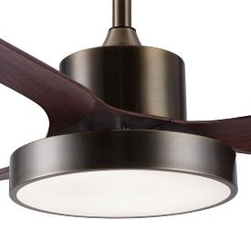 Ventilador Celeste XL Cuero satinado - Motor DC. Luz LED. 120cmØ.