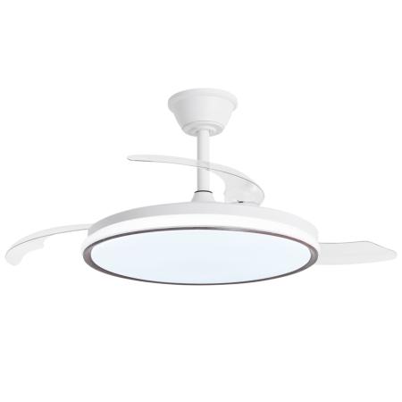 Ventilador retractil ALEMAR Dublin Blanco Madera Luz LED Ø50-107 cm