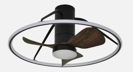 Ventilador Oporto Mini Negro Fabrilamp - Motor DC Ø66cm