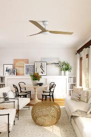 Ventilador PUNT M FARO Sin luz Blanco / Madera 130cm.Ø