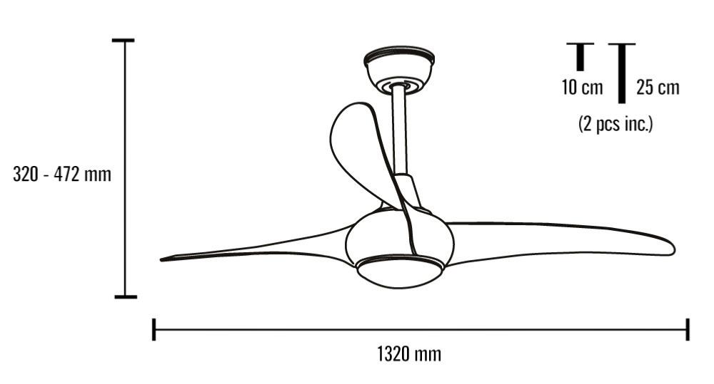 medidas ventilador Sirocco mimax