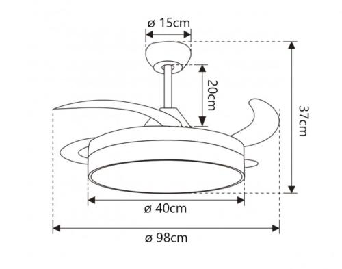 medidas de ventilador Malta Mini ALEMAR Ref 11528