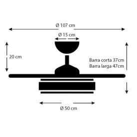 Ventilador NELO Blanco - Motor DC. luz LED. Ø50-107CM.
