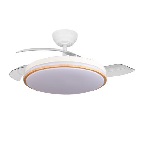 Ventilador Parlatore Blanco Madera Fabrilamp - Motor DC Ø48-107cm