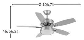 Ventilador Braw Oro Envejecido Fabrilamp - Motor DC 107Øcm