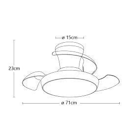 Ventilador retractil ALEMAR Cabrio Madera Luz LED Ø28-71 cm