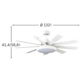 Ventilador Pireo Blanco Fabrilamp - Motor DC Ø132cm