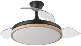 Ventilador EVROS Negro-Madera Fabrilamp - Motor DC Ø50-107cm