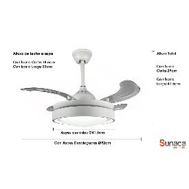 Ventilador Malaga Mini Blanco SUNACA - Motor DC. 92cm Ø.