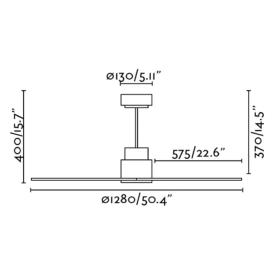 Ventilador NASSAU Blanco FARO - Motor DC Ø128cm.