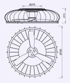 Ventilador NATURE Negro/Haya - Mantra. Luz LED Ø79cm