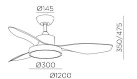 Ventilador RIGA FAN Oro envejecido - MDC Ø120cm