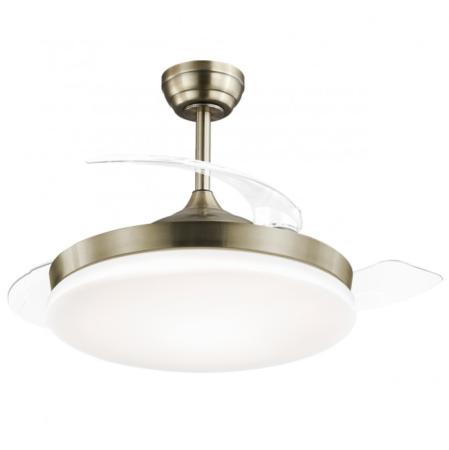 Ventilador MALTA Cuero Alemar - Motor DC. luz LED. Ø50-107CM.