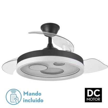 Ventilador Turia Negro Fabrilamp - Motor DC Ø107cm