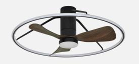 Ventilador Oporto Negro Fabrilamp - Motor DC Ø84cm