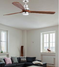 Ventilador Lantau G FARO aspa nogal luz LED 168cm. Ø