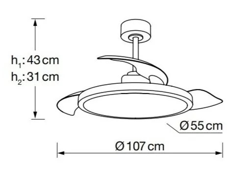 medidas de ventilador Zioneled Platon