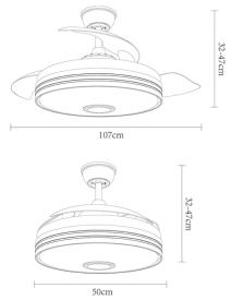 Ventilador Musical Matanuska Blanco Fabrilamp - Motor DC Ø108cm