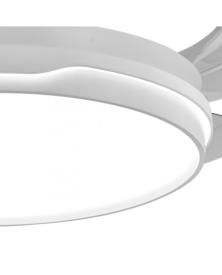 Ventilador NELO Blanco - Motor DC. luz LED. Ø50-107CM.