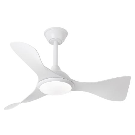 Ventilador Caiman Blanco Fabrilamp - Motor DC. 89cm Ø. Luz LED