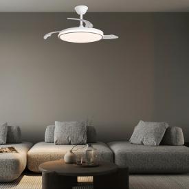 Ventilador retractil ALEMAR Dublin Blanco Madera Luz LED Ø50-107 cm