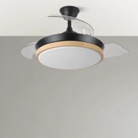 Ventilador EVROS Mini Negro-Madera Fabrilamp - Motor DC Ø40-91cm