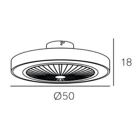 Ventilador Pampero Negro Fabrilamp - Ø50cm Luz LED