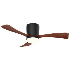 Ventilador de techo ALEMAR Kent Negro/Madera oscura Luz LED Ø107 cm