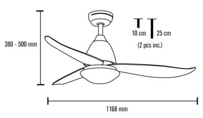 medidas ventilador kona mimax