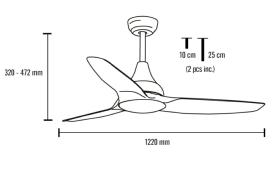 Ventilador Leveche MIMAX Motor DC Ø122cm