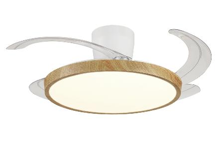 Ventilador Melody-L Blanco madera con base P&B - Motor DC. 48-108cmØ.