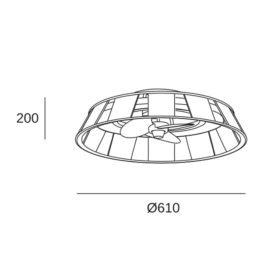 Ventilador MIM - Forlight. Luz LED Ø61cm