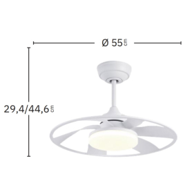 Ventilador CELSIUS Blanco Fabrilamp - Motor DC Ø55cm