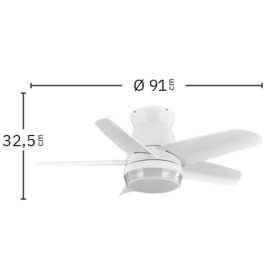 Ventilador Neutron Blanco Fabrilamp - Motor DC Ø91cm