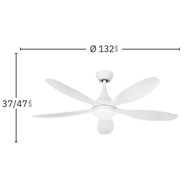 Ventilador Tobarra Blanco Fabrilamp - Motor DC Ø132cm