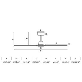 Ventilador Morea FARO - marron claro sin luz 152cm. Ø