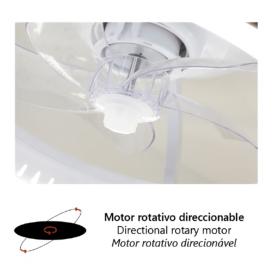 Ventilador de techo ALEMAR Ramses Blanco/Transparente Luz LED Ø50 cm