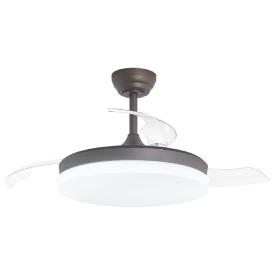 Ventilador retractil ALEMAR Malta Café Luz LED Ø50-107 cm