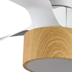 Ventilador mini Kos Blanco / Madera Fabrilamp - Motor DC Ø60cm