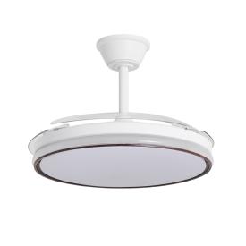 Ventilador retractil ALEMAR Dublin Blanco Madera Luz LED Ø50-107 cm