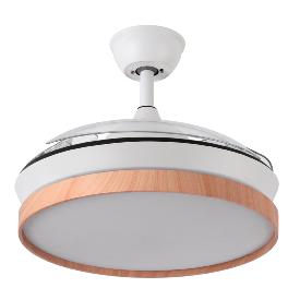 Ventilador EVROS Mini Blanco-Madera Fabrilamp - Motor DC Ø91cm