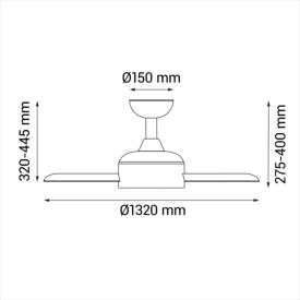 Ventilador de exterior IVY SULION - Motor DC. 132cm Ø.