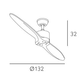 Ventilador Leste Niquel Haya Fabrilamp - Motor DC Ø132cm